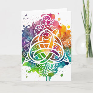 Carte Conception aquarelle celtique grunge colorée