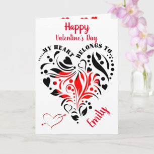 Carte Conception cardiaque personnalisée Photo Valentine