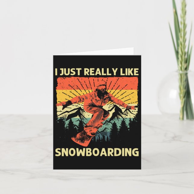 Carte Conception cool Snowboard Pour Hommes Femmes Snowb (Devant)
