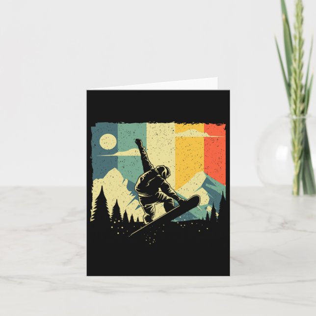 Carte Conception cool Snowboard Pour Hommes Femmes Vinta (Devant)
