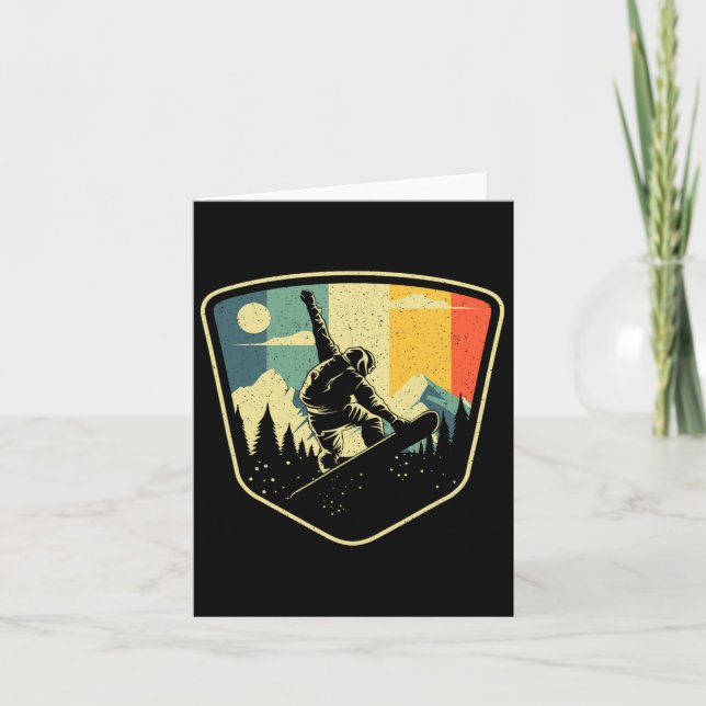 Carte Conception cool Snowboard Pour Hommes Femmes Vinta (Devant)