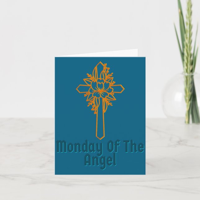 Carte Conception d'ange de lundi religieux de Pâques (Devant)