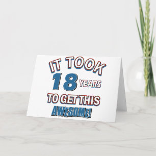 Carte Conception d'anniversaire de 18 ans