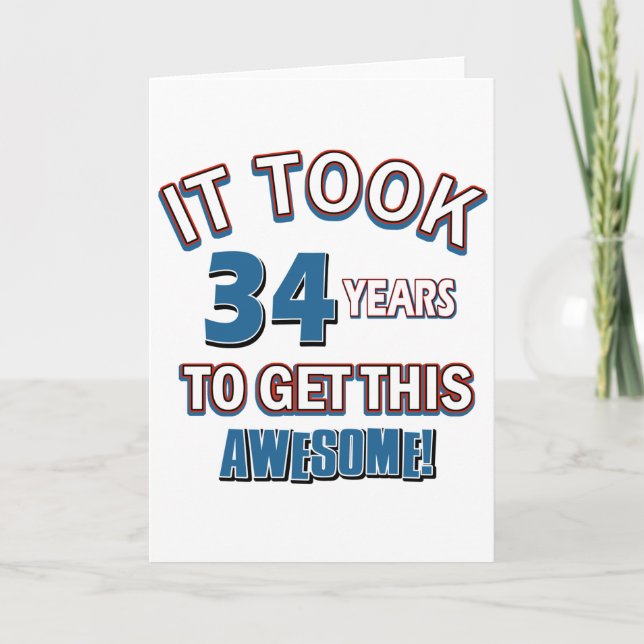 Carte Conception d'anniversaire de 34 ans (Devant)