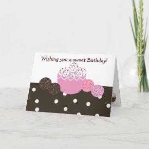 Carte Conception d'anniversaire de boule de gâteau sucré