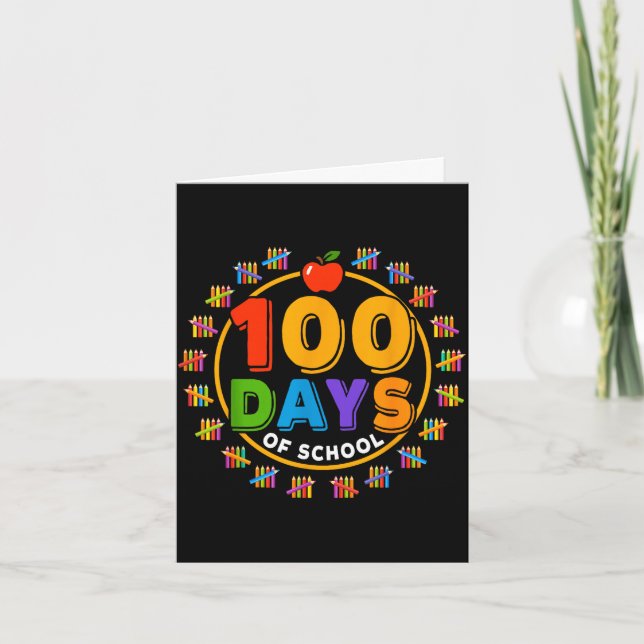 Carte conception de 100 jours d'école joyeux 100ème jour (Devant)