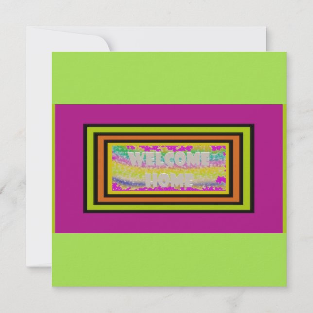 Carte conception de bienvenue à la maison violet vert ro (Devant)