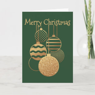Carte Conception de boule de Noël avec message vert vier