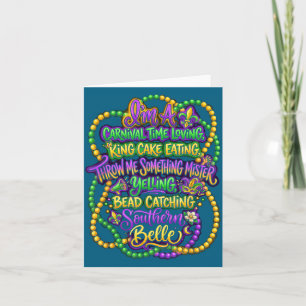 Carte Conception de carnaval Mardi Gras Southern Belle