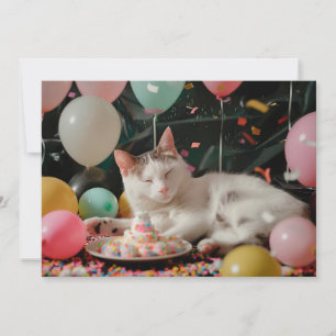 Carte Conception de célébration d'anniversaire de chat a