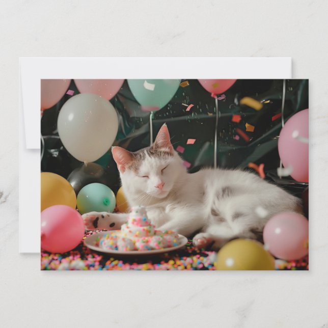Carte Conception de célébration d'anniversaire de chat a (Devant)
