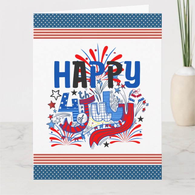 Carte Conception de célébration patriotique du 4 juillet (Devant)