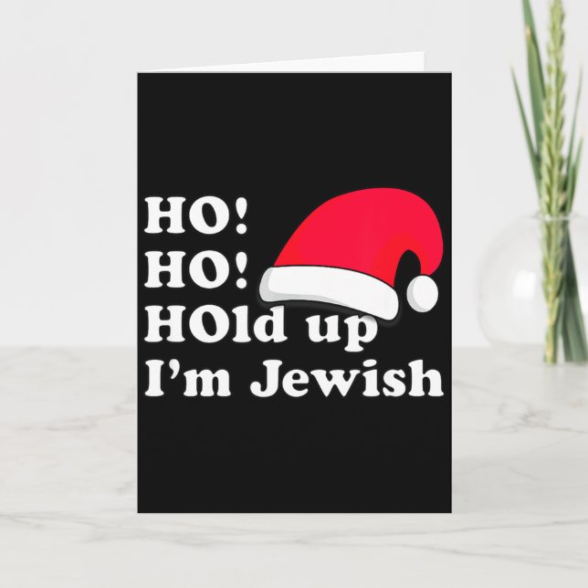 Carte Conception de chapeau de Noël drôle pour P juif ir (Devant)