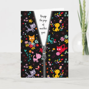 Carte Conception de chats mignonnes avec Zipper pour Ann