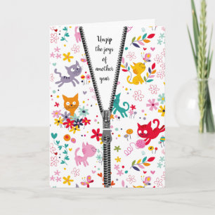 Carte Conception de chats mignonnes avec Zipper pour Ann