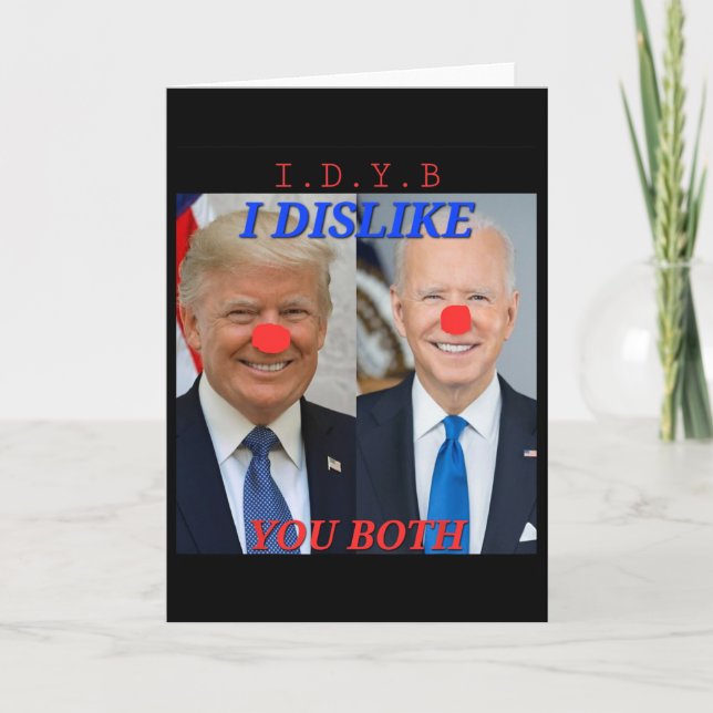 Carte Conception de clowns politiques drôles Trump Biden (Devant)