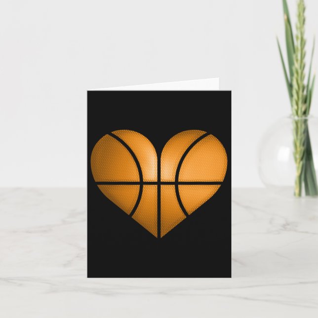 Carte Conception de cœur de basketball Cadeau drôle pour (Devant)