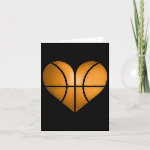 Carte Conception de cœur de basketball Cadeau drôle pour