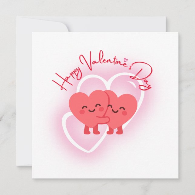 Carte Conception de cœur de la Saint-Valentin rouge mign (Devant)