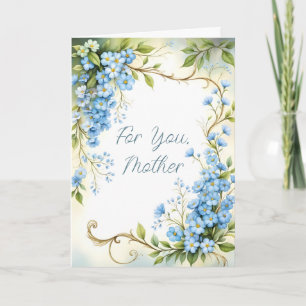 Carte Conception de coin floral bleu