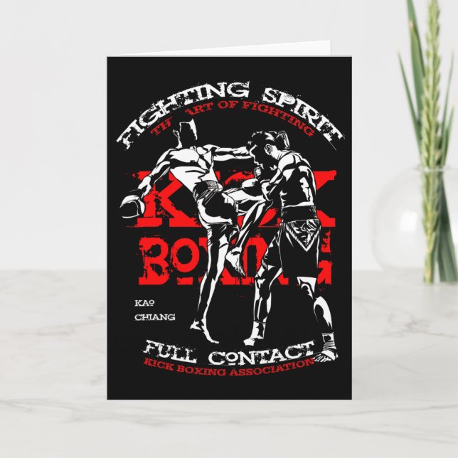 Carte Conception de combattant de kick boxing pour les f (Devant)