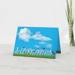 Carte conception de corde d'été avec des pavots