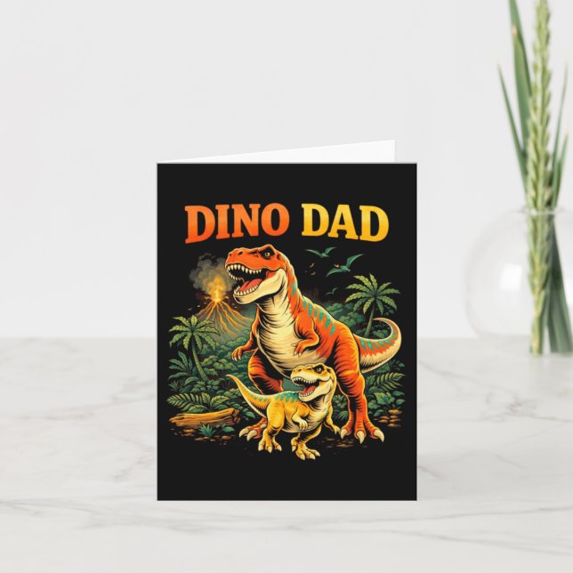 Carte Conception de dinosaure Daddysaurus pour la fête d (Devant)