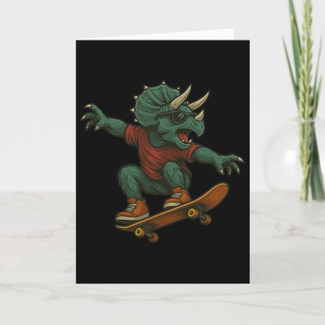Carte Conception de dinosaure Triceratops de planche à r (Devant)