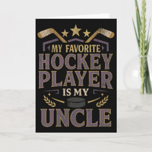 Carte Conception de fan de Hockey Oncle Mon joueur préfé