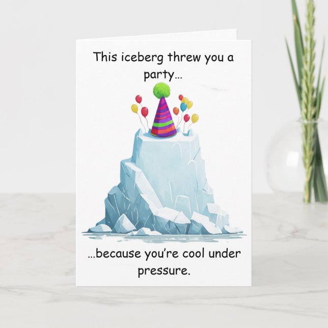 Carte Conception de fête d'anniversaire drôle d'iceberg  (Devant)