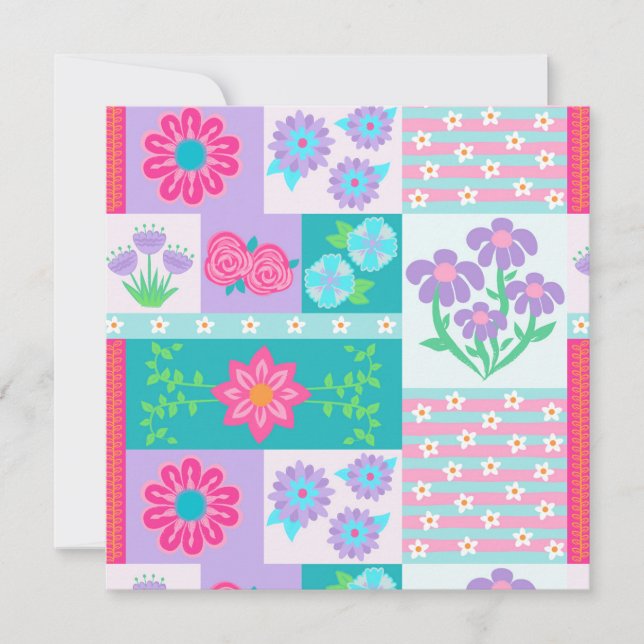 Carte Conception de fleurs vibrantes en fleurs (Devant)