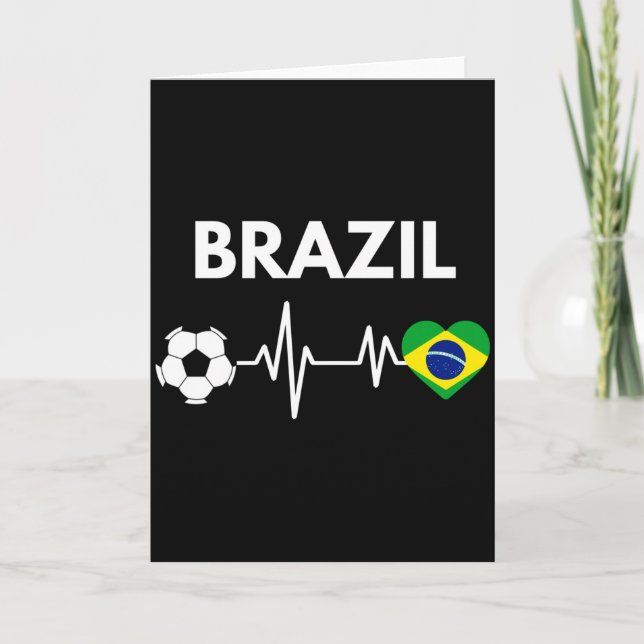 Carte Conception de football avec drapeau du Brésil et b (Devant)