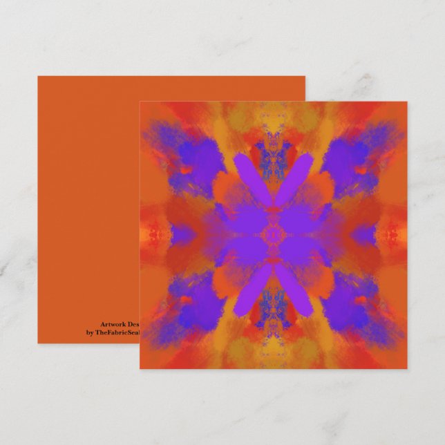 Carte Conception de graphisme abstrait orange violet et  (Devant / Derrière)