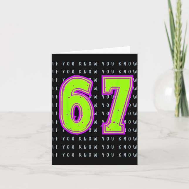 Carte Conception de mème amusant Six Sept 6 7  (Devant)