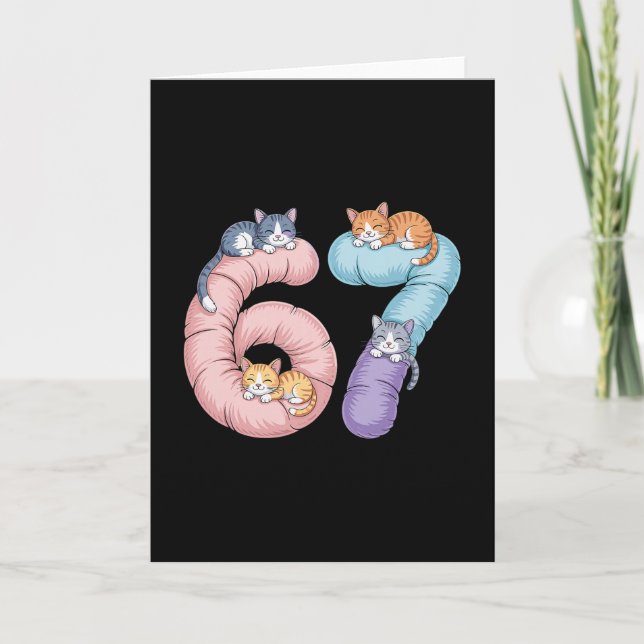 Carte Conception de mème de chat mignon 67  (Devant)