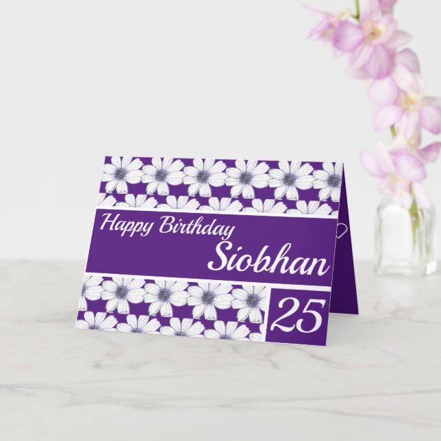 Carte Conception de motifs floraux Anniversaire mauve (Orchidée)