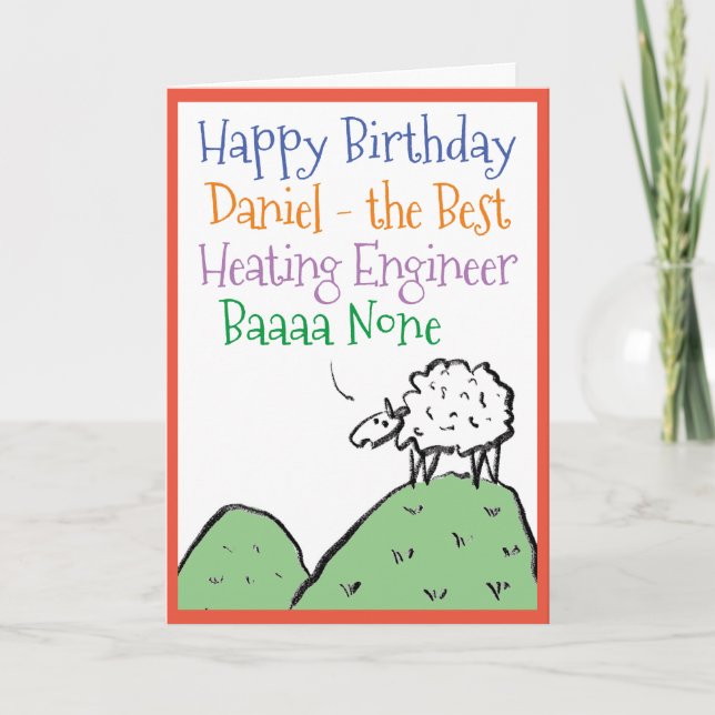 Carte Conception de mouton Joyeux anniversaire à un ingé (Devant)
