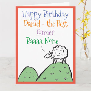 Carte Conception de mouton Joyeux anniversaire à un joue
