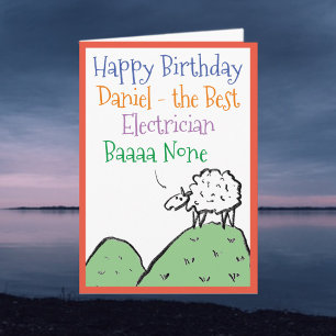 Carte Conception de mouton Joyeux Anniversaire Électrici