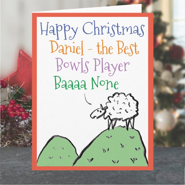 Carte Conception de mouton Joyeux Noël à un joueur de bo (Créateur téléchargé)