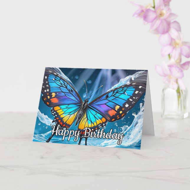 Carte Conception de papillon artistique coloré mignon (Orchidée)