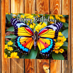 Carte Conception de papillon reposant beau Joyeux Annive
