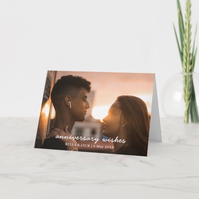 Carte Conception de photo de couple moderne pour anniver (Devant)