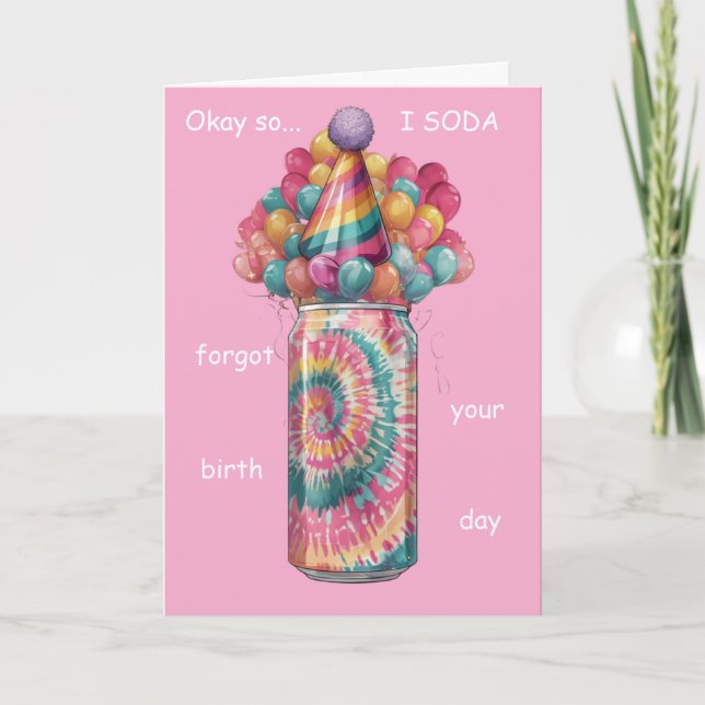 Carte Conception de pun d'anniversaire tardif de canette (Devant)