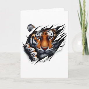 Carte Conception de T-shirt au visage de tigre d'esprit
