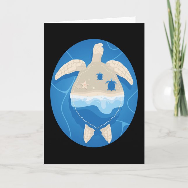 Carte Conception de tortue mignonne Tortues Animal Cadea (Devant)