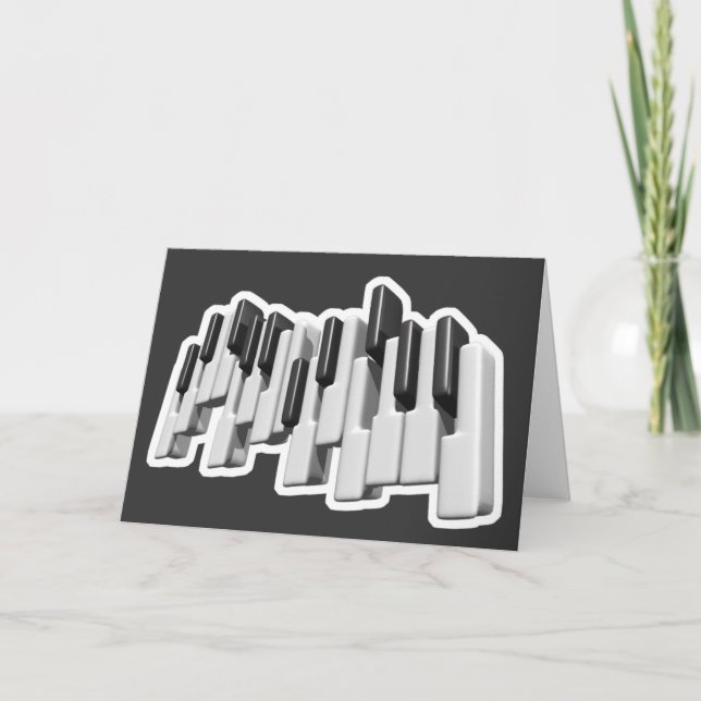 Carte conception de touches de clavier de piano (Devant)