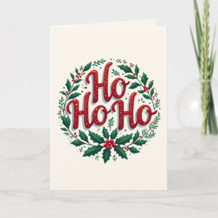 Carte Conception de typographie de couronne de Noël Ho H