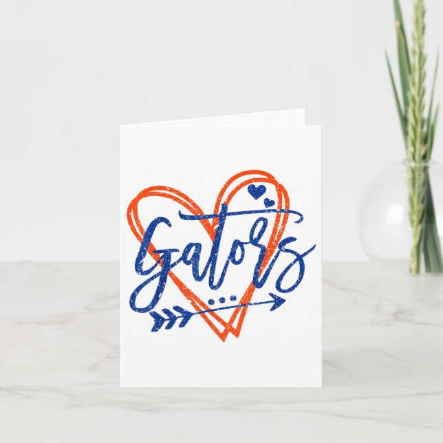 Carte Conception de vêtements rétro Gators Heart Name po (Devant)