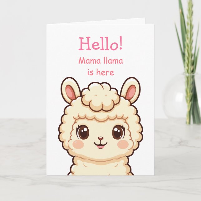 Carte Conception d'illustration de lama mignon (Devant)
